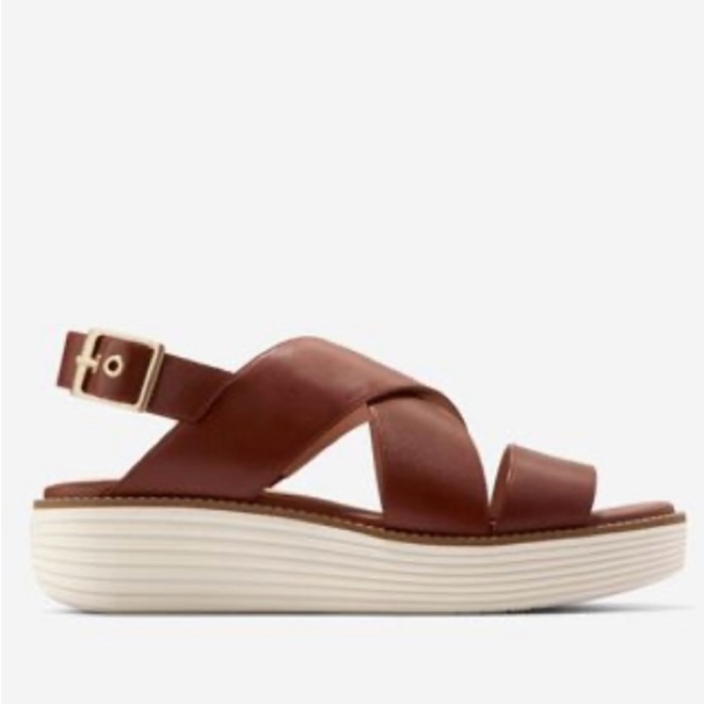 Cole Haan size 9 OG platform sandal in dark brown. New with box.